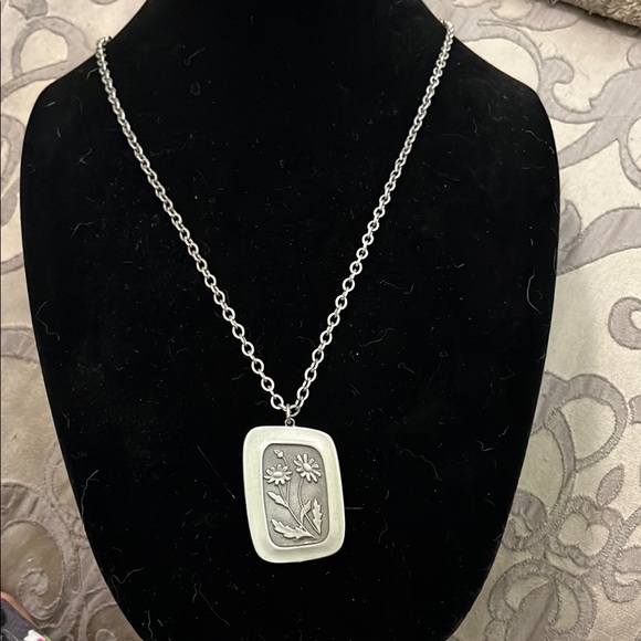 Swedish Scandinavian Mid Century Modern Rune Tennesmed Daisy Pendant Necklace - Picture 1 of 5
